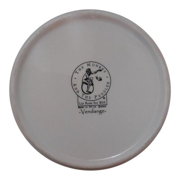 Set of 4 BIA Vendange Saucer Plates with Grape Leaf Motif - Picture 8 of 8